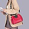 METAL HANDLE FANCYSATCHEL SHOULDER BOSTON BAG