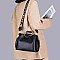 METAL HANDLE FANCYSATCHEL SHOULDER BOSTON BAG