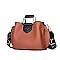METAL HANDLE FANCYSATCHEL SHOULDER BOSTON BAG