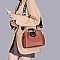METAL HANDLE FANCYSATCHEL SHOULDER BOSTON BAG
