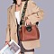 METAL HANDLE FANCYSATCHEL SHOULDER BOSTON BAG