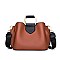 METAL HANDLE FANCYSATCHEL SHOULDER BOSTON BAG
