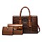 3 IN 1 Patent Croc Satchel Set - New