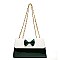 Patent Bo-Tie Accent Boutique Shoulder Bag