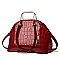 PATENT CROCODILE HIGH-QUALITY DOME SATCHEL