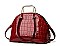 PATENT CROCODILE HIGH-QUALITY DOME SATCHEL