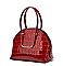 PATENT CROCODILE HIGH-QUALITY DOME SATCHEL