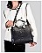 3 IN 1 CROCODILE SCARFED ROUND HANDLE SATCHEL SET
