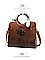 3 IN 1 CROCODILE SCARFED ROUND HANDLE SATCHEL SET