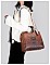 3 IN 1 CROCODILE SCARFED ROUND HANDLE SATCHEL SET