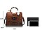 3 IN 1 CROCODILE SCARFED ROUND HANDLE SATCHEL SET