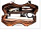 3 IN 1 CROCODILE SCARFED ROUND HANDLE SATCHEL SET