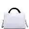 LUXURIOUS AMELIE PEBBLED VEGAN LEATHER LONG STRAP SATCHEL JY17631