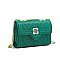 Quilted Turn-Lock Chain Cross Body Shoulder Bag