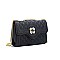 Quilted Turn-Lock Chain Cross Body Shoulder Bag