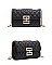 Quilted Accented Chain Cross Body Shoulder Bag