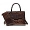 2 IN 1 Crocodile Pattern Belt Accent Satchel Set