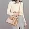 Crocodile Pattern Belt Accent Satchel