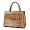 Crocodile Pattern Belt Accent Satchel