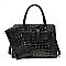 2 IN 1 Crocodile Pattern Belt Accent Satchel Set