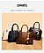 2-in-1 Crocodile Patent Dome Satchel Wallet Set