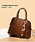 2-in-1 Crocodile Patent Dome Satchel Wallet Set