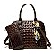 2-in-1 Crocodile Patent Dome Satchel Wallet Set