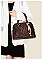 2-in-1 Crocodile Patent Dome Satchel Wallet Set