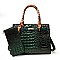 2 in 1 Crocodile Padlock Satchel Wallet