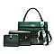 3 IN 1 CROCODILE PATTERN SCARFED SATCHEL SET