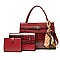 3 IN 1 CROCODILE PATTERN SCARFED SATCHEL SET