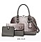 3-in-1 Crocodile Dome Satchel & Clutch Wallet Set