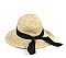 Black Ribbon Wide Brim Straw Hat