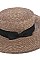 BLACK RIBBON WIDE BRIM STRAW HAT