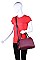 LUXURIOUS VEGAN LEATHER WILLA LONG STRAP SATCHEL JY17810