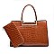 2 IN 1 CROCODILE PATTERN SATCHEL SET
