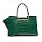 2 IN 1 CROCODILE PATTERN SATCHEL SET
