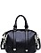 LUXURY GENEVIEVE SMOOTH VEGAN SATCHEL BAG WITH LONG STRAP JY-18066