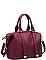 LUXURY GENEVIEVE SMOOTH VEGAN SATCHEL BAG WITH LONG STRAP JY-18066