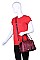 LUXURY GENEVIEVE SMOOTH VEGAN SATCHEL BAG WITH LONG STRAP JY-18066