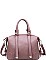 LUXURY GENEVIEVE SMOOTH VEGAN SATCHEL BAG WITH LONG STRAP JY-18066