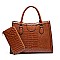 2 in 1 Crocodile Boutique Satchel Wallet Set