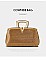 V- Accent Rhinestone Satchel Purse