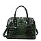 Patent Embossed Crocodile Dome Quality Satchel