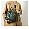 Patent Embossed Crocodile Dome Quality Satchel