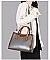 3 in 1 Crocodile Accent Satchel Wallet Set