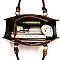 3 in 1 Crocodile Accent Satchel Wallet Set
