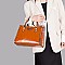 3 in 1 Crocodile Accent Satchel Wallet Set