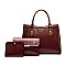 3 in 1 Crocodile Accent Satchel Wallet Set