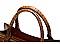 3 in 1 Crocodile Accent Satchel Wallet Set